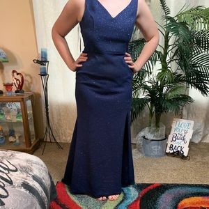 Blue prom dress.